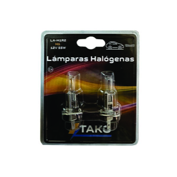 Juego Lámparas H1 12V 55W TAKO | Halógenas en Blíster (x2)